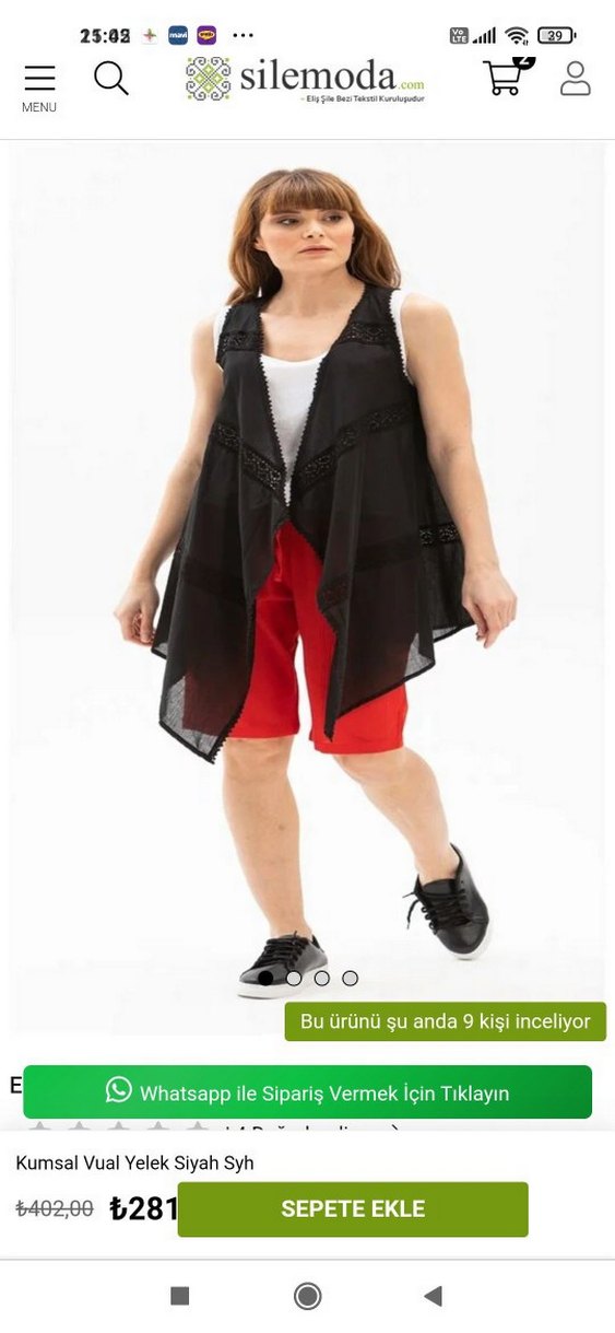 Siyah Nakışlı Kısa Salaş Kadın Yelek - Görsel 3