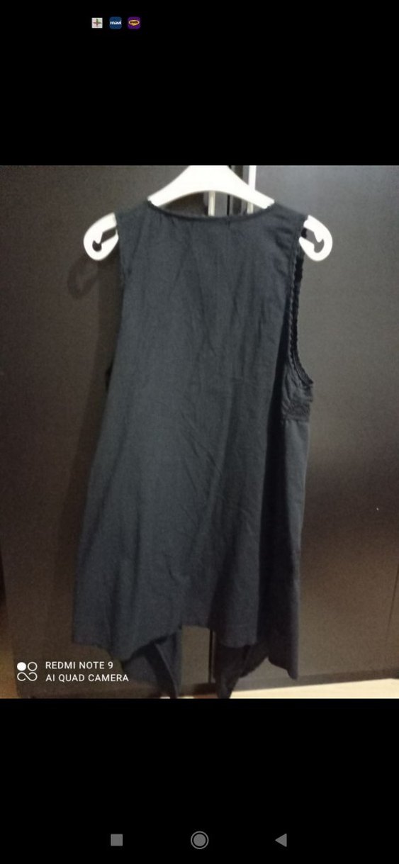 Siyah Nakışlı Kısa Salaş Kadın Yelek - Görsel 5