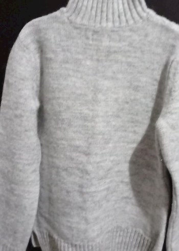 Gri Örgü Balıkçı Yaka Kadın Kazak - Görsel 3