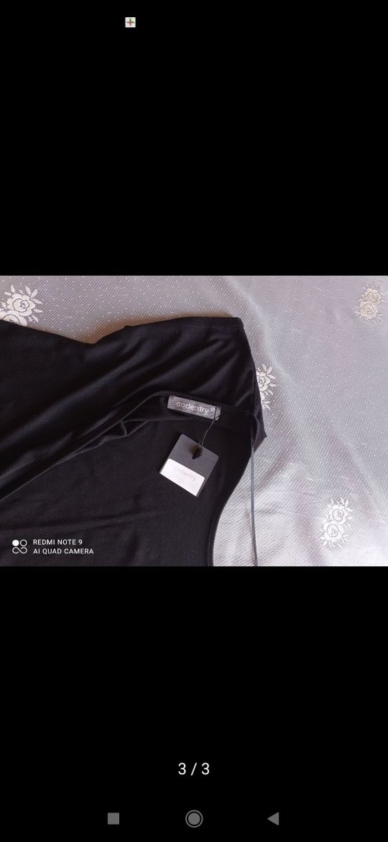 siyah Kadın Kısa Kollu Salaş Tişört - Görsel 3