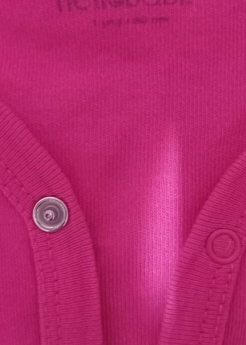 Düğmeli Pembe Bebek Hırka - Görsel 2