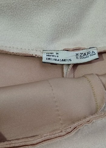 Bej Yüksek Bel Deri Mini Şort - Görsel 2