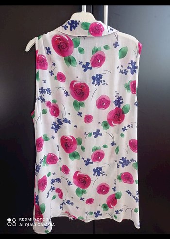 Çiçek Desenli Kolsuz Mini Gömlek - Görsel 4