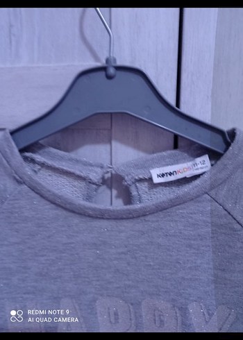 Kız Çocuk Gri Uzun Kollu Piliseli Elbise - Görsel 3