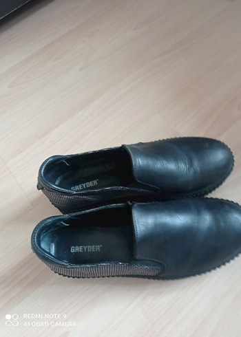 Siyah Platform Topuklu Kadın deri Ayakkabı - Görsel 2