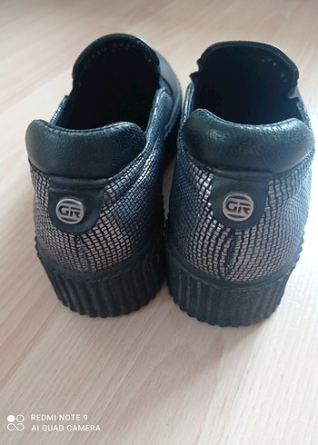 Siyah Platform Topuklu Kadın deri Ayakkabı - Görsel 5