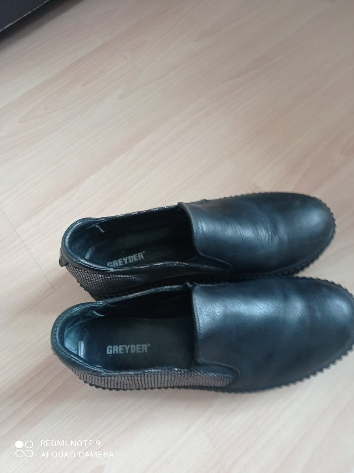 Siyah Platform Topuklu Kadın deri Ayakkabı - Görsel 2