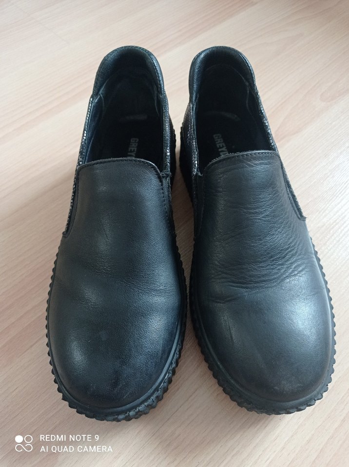 Siyah Platform Topuklu Kadın deri Ayakkabı - Görsel 3