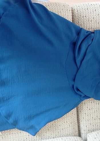 Mavi ip askılı şortlu genç kız elbisesi - Görsel 2