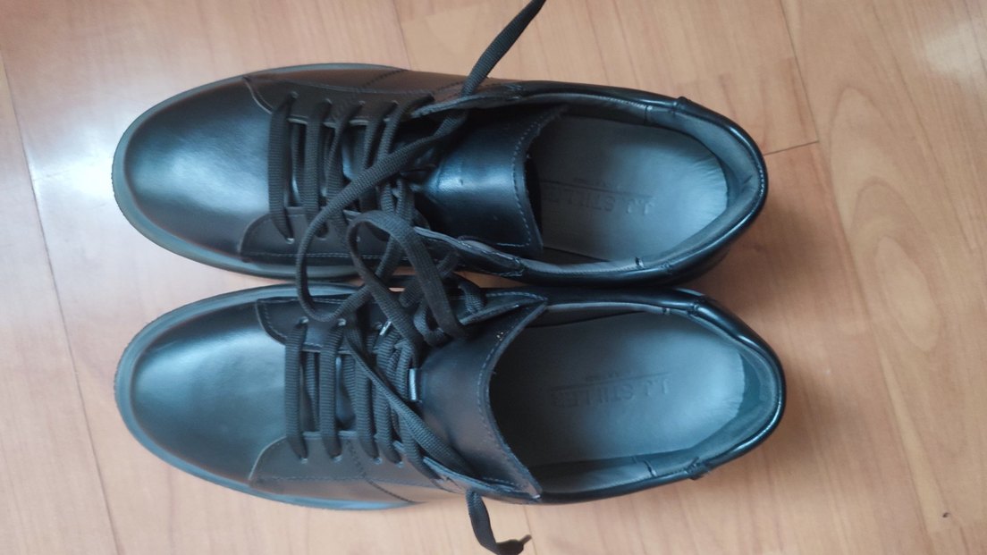 Siyah Minimalist Erkek Ayakkabı Bağcıklı - Görsel 2