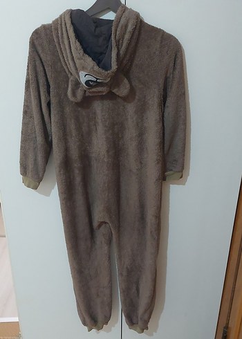 Diğer Kahverengi Peluş Kapüşonlu Çocuk Tulum