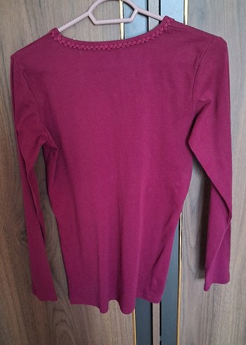 Pembe V Yaka Triko Vintage Kazak - Görsel 3