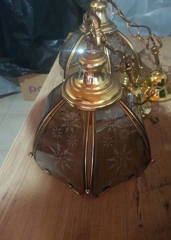 Diğer Parlak Altın Renkli Cam Avize