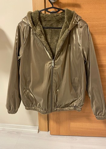 Network Kadın Çift Taraflı  Haki Mont - Görsel 2