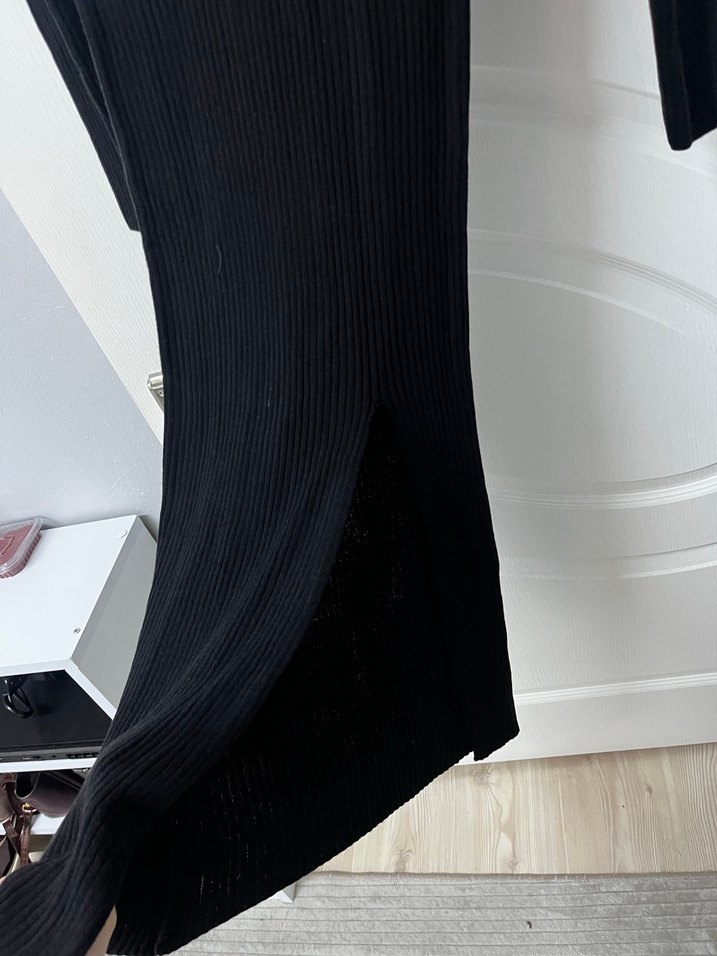 Midi Siyah Dar Elbise - Görsel 2