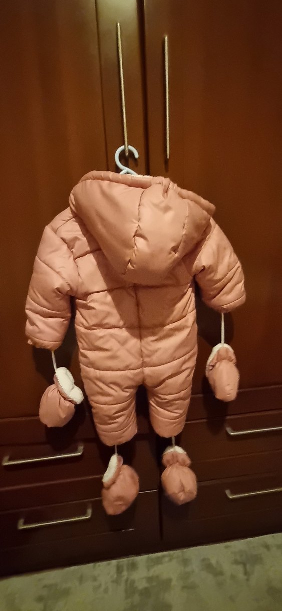 Sıfır Pembe Bebek Kozmonot Tulum 6 aylık 68 cm - Görsel 4