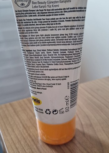 Bee Beauty SPF 50 Güneş Koruyucu Yüz Kremi - Görsel 3