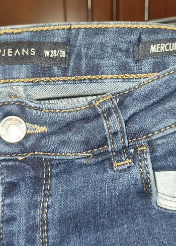 Kadın Mavi Regular Fit Midi Kot Pantolon - Görsel 6