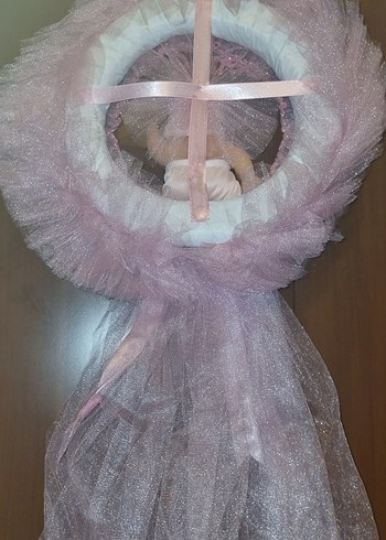 Pembe Bebek Kapı Süsü ve Bebek Figürü - Görsel 6