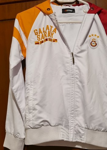 Galatasaray Baskılı Beyaz Yağmurluk S beden - Görsel 2