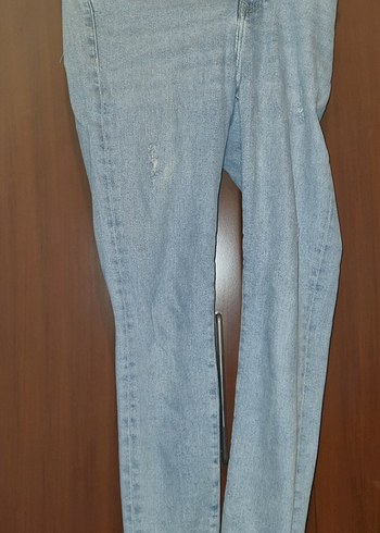 Fermuarlı Mavi Gri Kadın Kot Pantolon 26/27 - Görsel 7