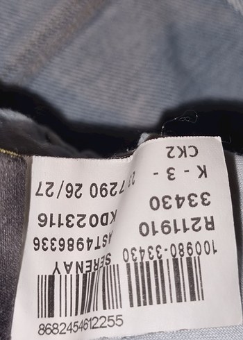 Fermuarlı Mavi Gri Kadın Kot Pantolon 26/27 - Görsel 4