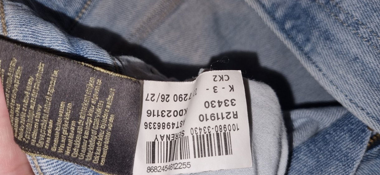 Fermuarlı Mavi Gri Kadın Kot Pantolon 26/27 - Görsel 4