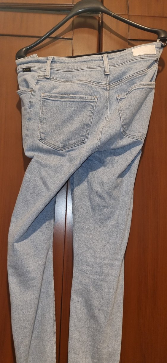 Fermuarlı Mavi Gri Kadın Kot Pantolon 26/27 - Görsel 5