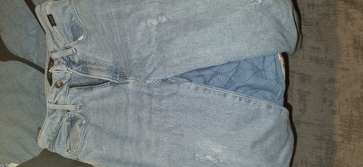 Fermuarlı Mavi Gri Kadın Kot Pantolon 26/27 - Görsel 3