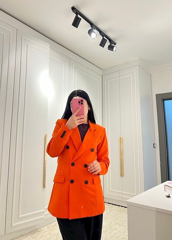 turuncu blazer ceket - Görsel 3