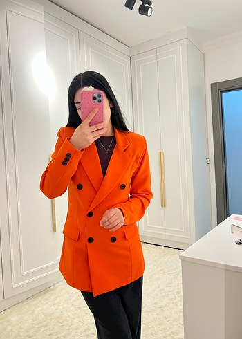 turuncu blazer ceket - Görsel 2