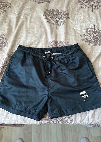 Erkek Lacivert Karl lagerfeld deniz şortu M beden - Görsel 3