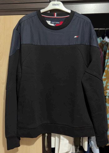 Tommy Hilfiger Siyah Lacivert Renk Bloklu Sweatshirt