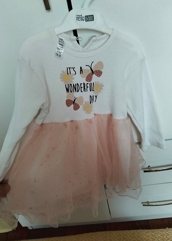 Kız Çocuk Uzun Kollu Fırfırlı Baskılı Elbise - Görsel 2