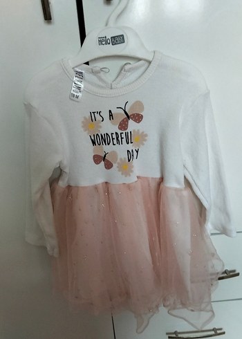 Kız Çocuk Uzun Kollu Fırfırlı Baskılı Elbise - Görsel 4