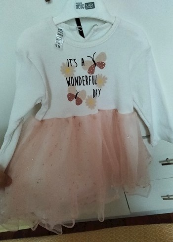 Kız Çocuk Uzun Kollu Fırfırlı Baskılı Elbise - Görsel 3