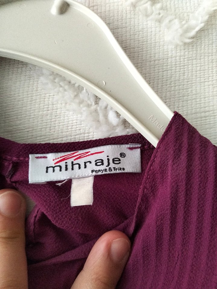 Bordo Pilili Hamile Bluz V Yaka - Görsel 4