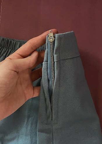 m Beden Bebe mavisi Mini Kot Etek