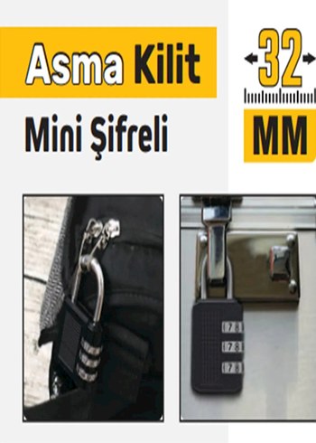 Asma Kilit Mini Şifreli 32mm 3 Şifreli