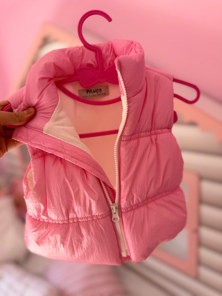 PANÇO Kız Çocuk Pembe Fermuarlı Yelek - Görsel 2