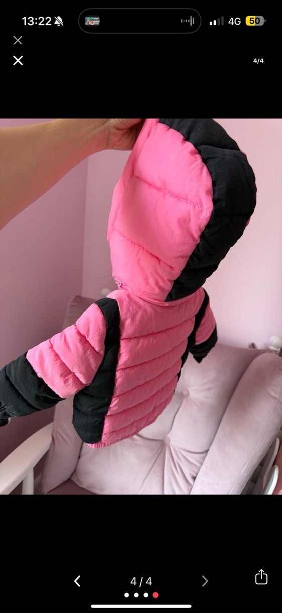 GUESS  Çocuk Pembe Kapüşonlu Fermuarlı Mont - Görsel 3