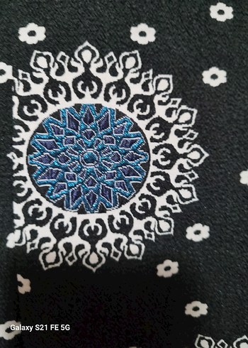 zincir Detaylı Siyah Bohem Midi Elbise - Görsel 5