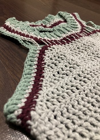 Bordo ve Mint Crop  Süveter - Görsel 3