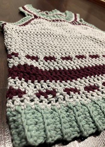 Bordo ve Mint Crop  Süveter - Görsel 4