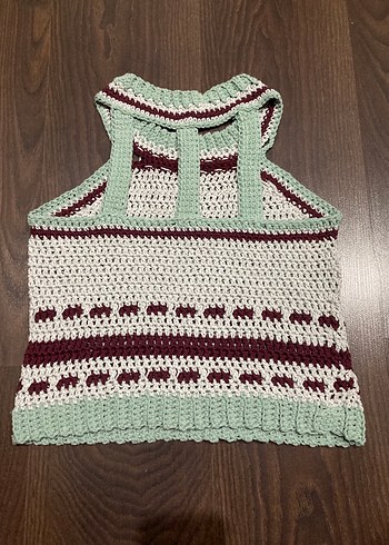 Bordo ve Mint Crop  Süveter - Görsel 2