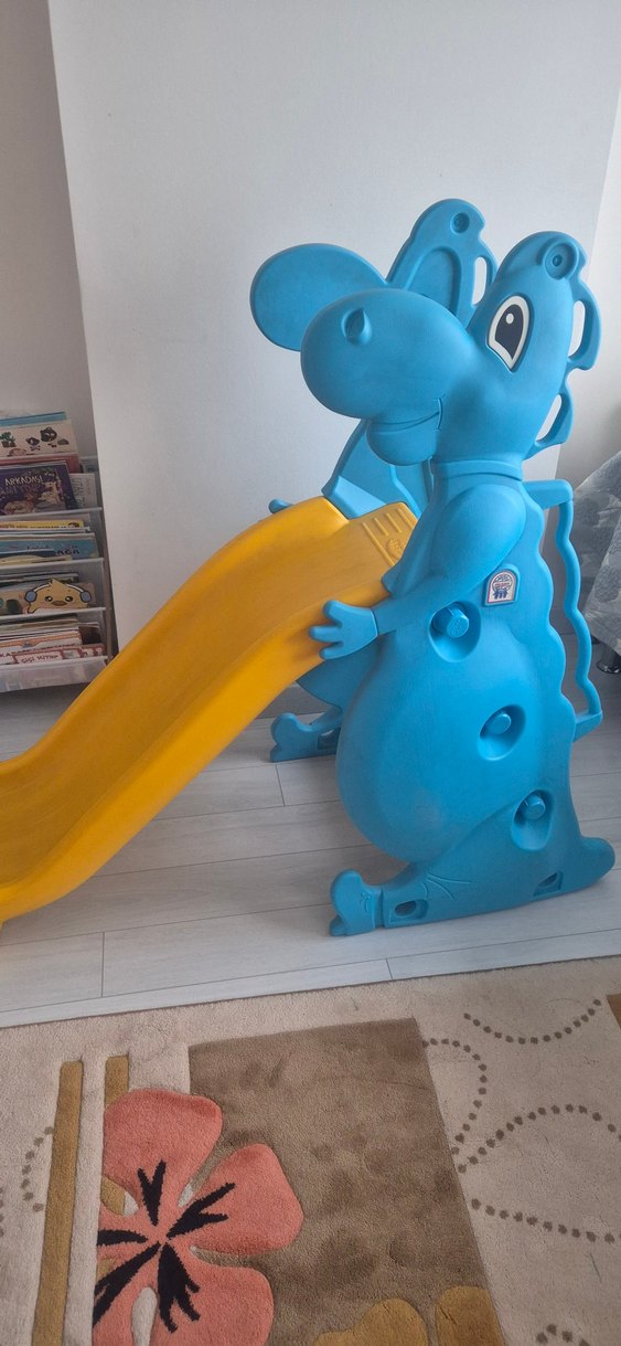 Renkli Mavi Dinozor Kaydırak - Görsel 2