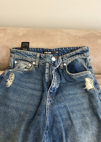 27 Beden Kadın Mavi Regular Fit Denim Pantolon
