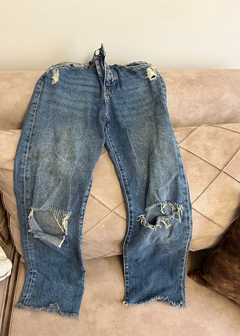 Kadın Mavi Regular Fit Denim Pantolon