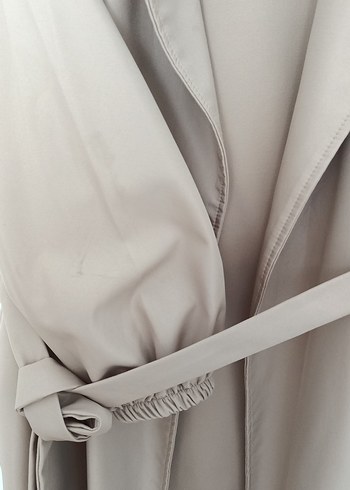 Bej Uzun Kadın Trençkot - Görsel 6