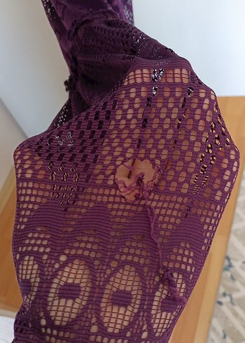 Bohem Mor Uzun Örgü Elbise - Görsel 4